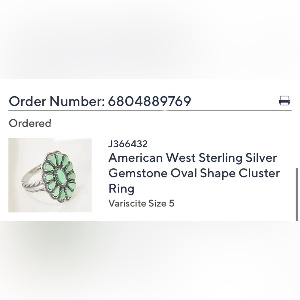 American West by Carolyn Pollack Sterling Green Variscite Cluster Gemstone Ring - Picture 7 of 13